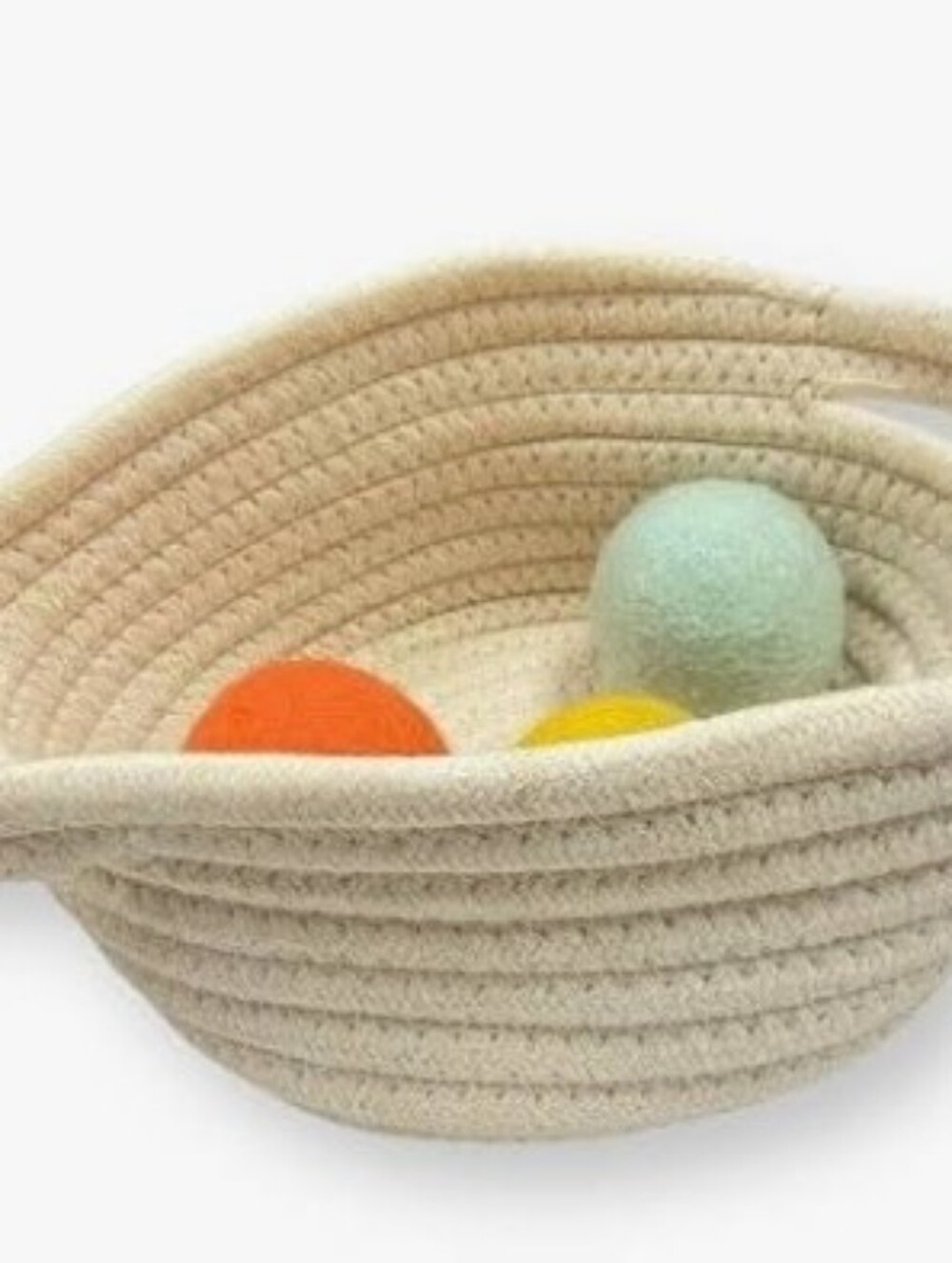Lovevery Basket Natural Cotton Rope Storage Basket with Handles - Cream